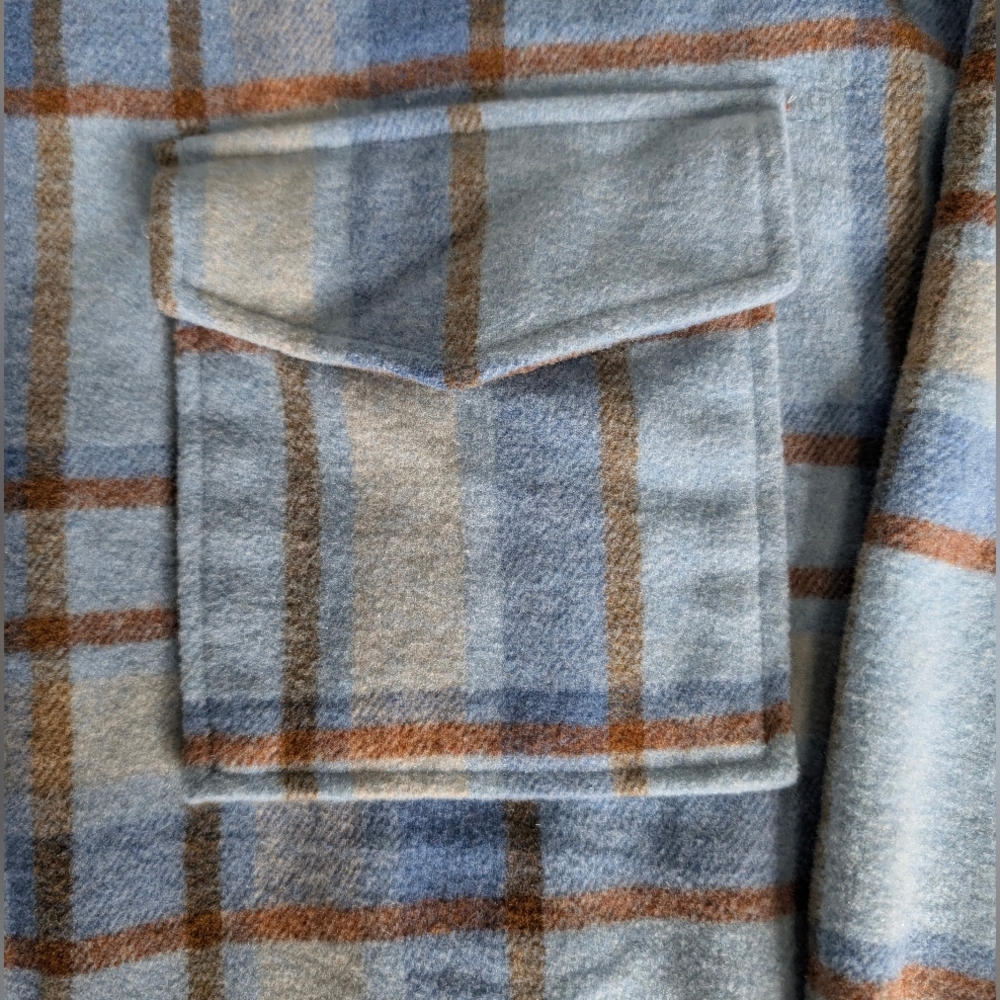 Ford Blue and Brown Plaid (Flannel) Button Up Shirt - Picture 4 of 10